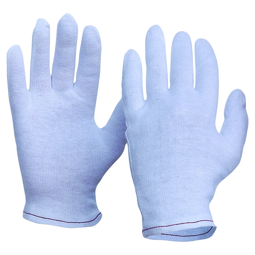 PRO GLOVE POLY/COTTON LINER INTERLOCK HEMMED CUFF WHITE LADIES